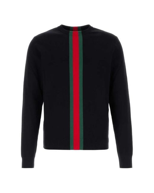 Gucci Blue Web-Stripe Sweater for men