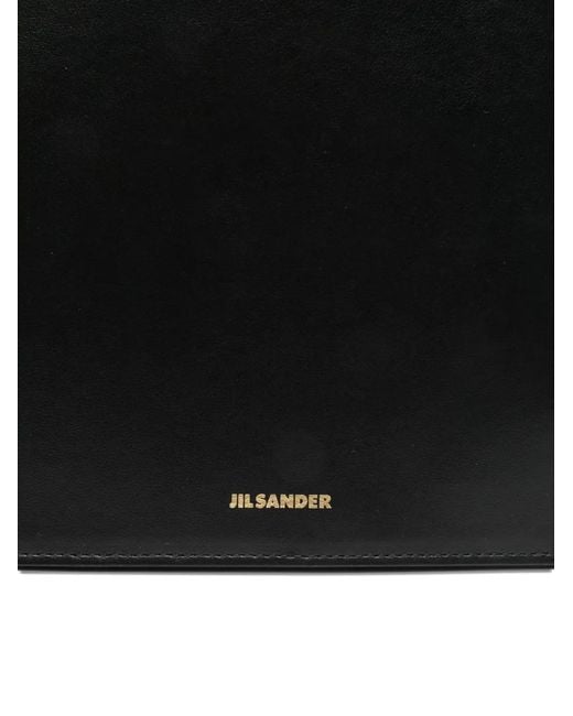 Jil Sander Black Leather Tote Bag