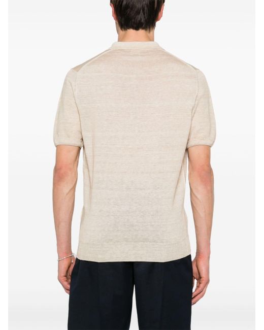 120% Lino Natural Mélange Polo Shirt for men