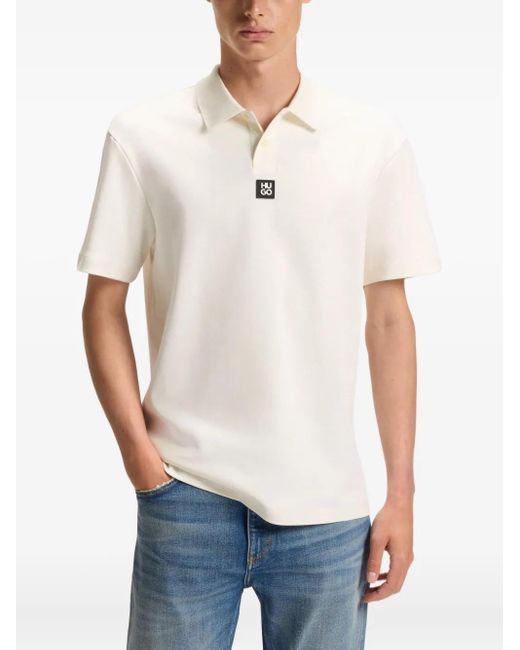 Polo À Patch Logo HUGO pour homme en coloris White