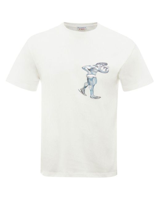 Camiseta con motivo gráfico J.W. Anderson de hombre de color White
