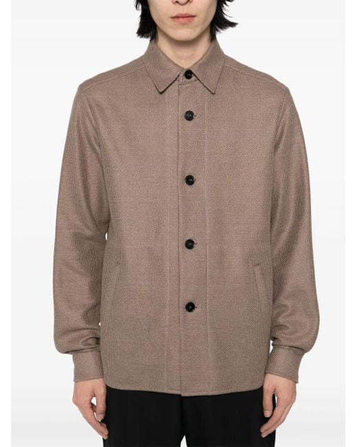 Giacca-Camicia di Harris Wharf London in Brown da Uomo