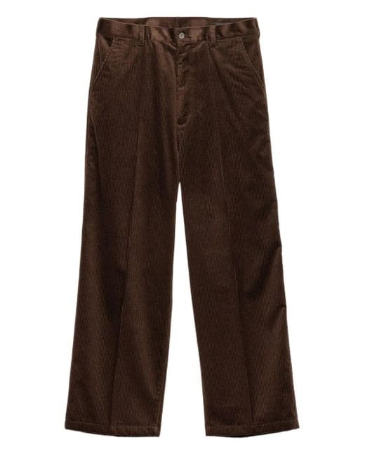 メンズ Prada ストレート コーデュロイパンツ Brown