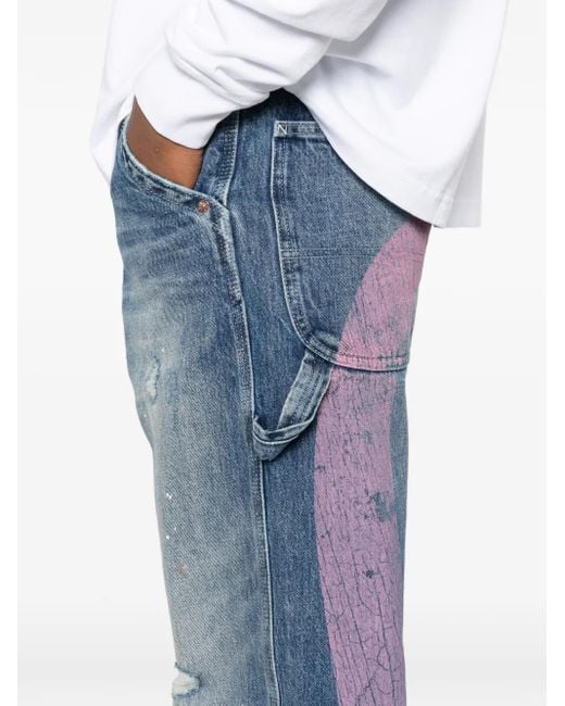 Evisu Blue Distressed Jeans for men