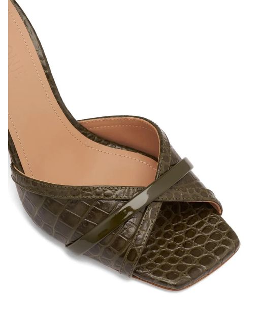 Malone Souliers Metallic Perla Embossed Leather Sandals