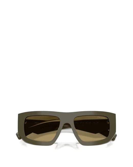 Prada Green Lunettes De Soleil À Monture Géométrique