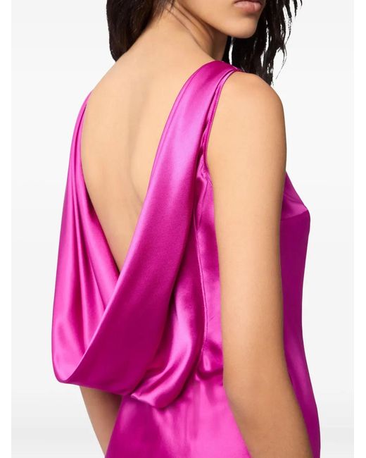 Nina Ricci Pink Mermaid Open-Back Midi Dress