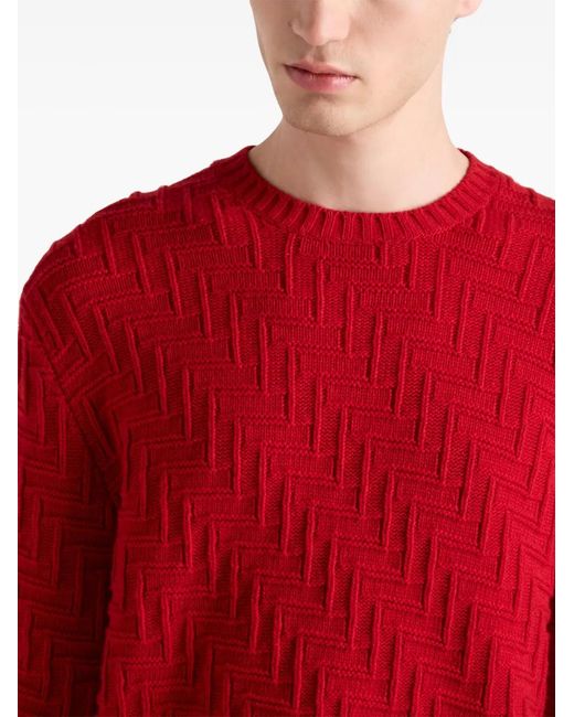 Prada Trui Met Ronde Hals in het Red voor heren