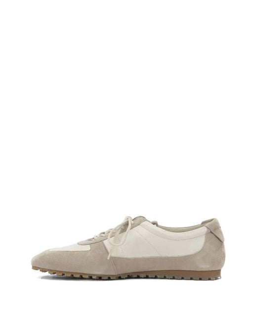 Aeyde White Uma Panelled Suede Sneakers