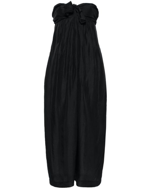 Tela Black Stelo Silk Midi Dress