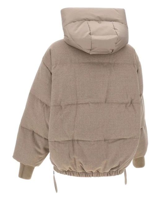 DUNO Natural Drawstring-Hooded Padded Jacket