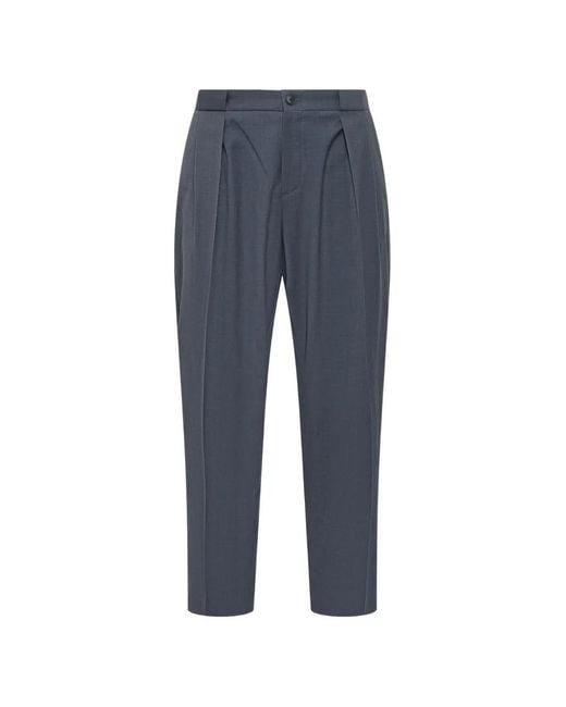Boss Blue Pleated Trousers for men