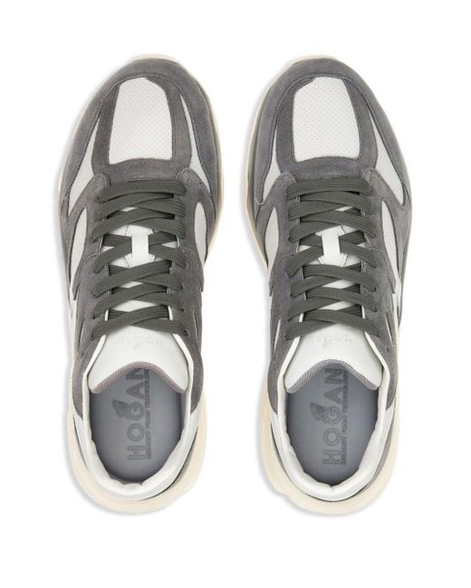 Hogan Gray H665 Leather Sneakers for men