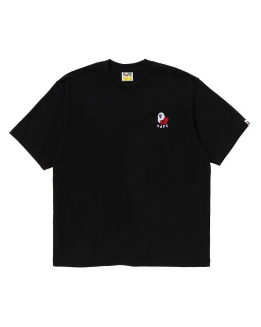 A Bathing Ape Black Ape Head-embroidered T-shirt for men