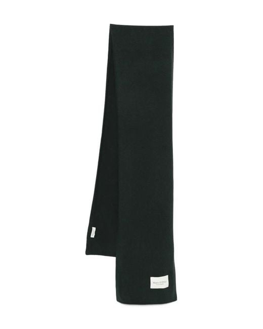 Marc O' Polo Black Logo-Patch Scarf