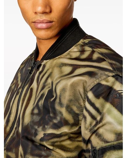 DIESEL Black J-Dublee Abstract-Print Bomber Jacket for men