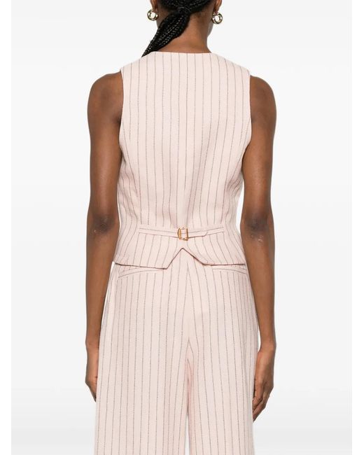 Zimmermann Pink Alchemy Striped Buttoned Waistcoat