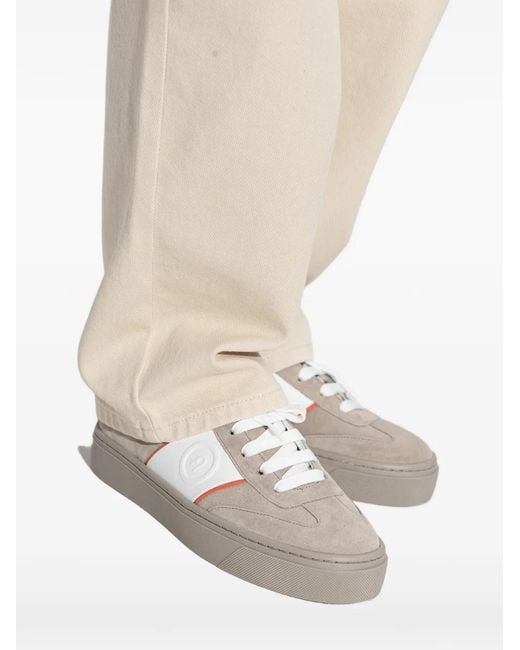 Furla White Enjoy Lace Uo Suede Leather Sneakers