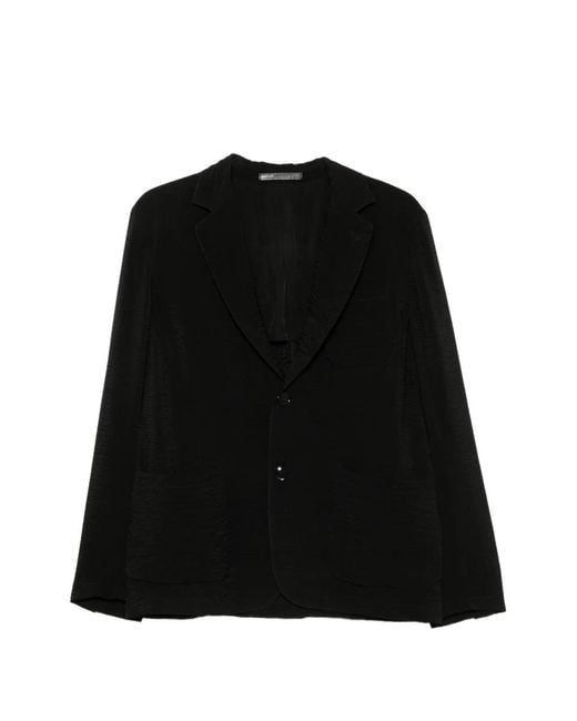 Giorgio Armani Black Textured Single-Breasted Blazer for men