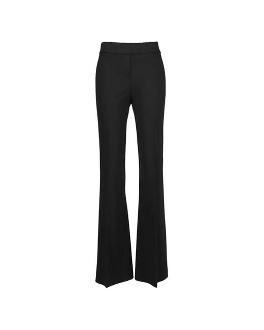 Seductive Black Pressed-Crease Flared Trousers