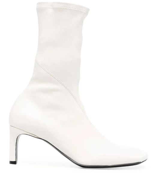 Jil Sander レザーアンクルブーツ White