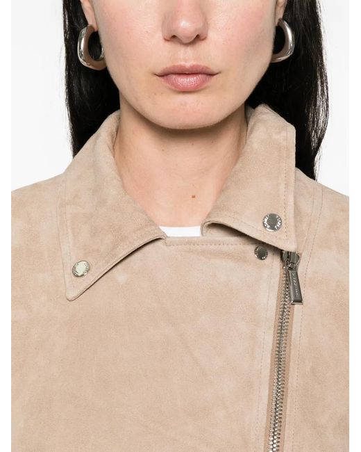 Moorer Natural Loette Zip-Fastening Leather Jacket