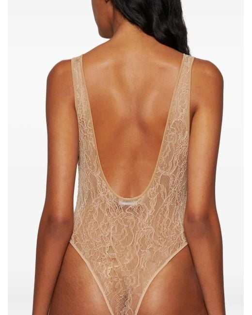 Wardrobe NYC Natural Lace Tank Bodysuit