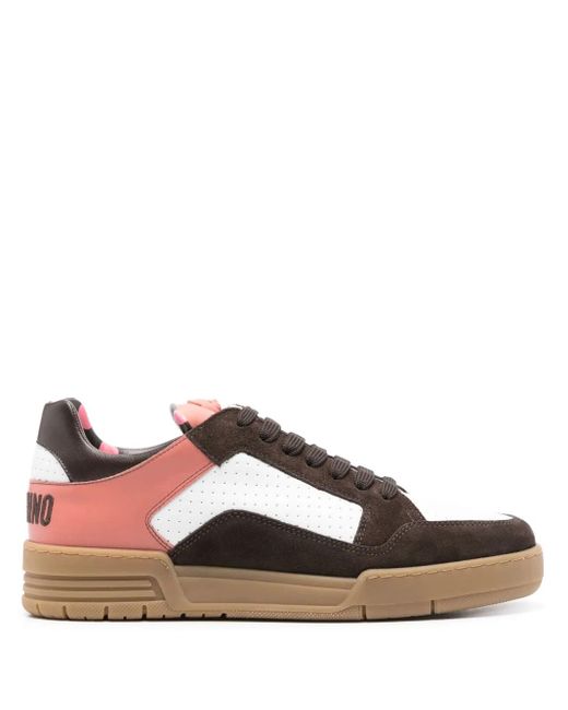 Moschino Brown Panelled Low-Top Sneakers for men