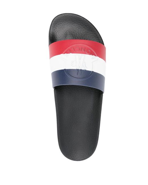 Moncler White Logo Slipper for men