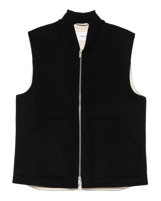 Lardini Black Zip-Front Gilet for men