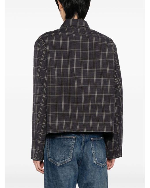Our Legacy Black Mini Checked Shirt Jacket for men