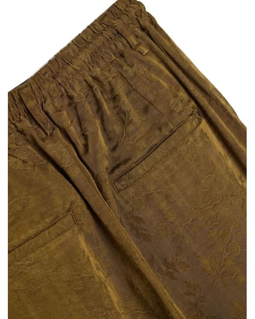 Song For The Mute Green Floral-Patterned Drawstring Trousers for men