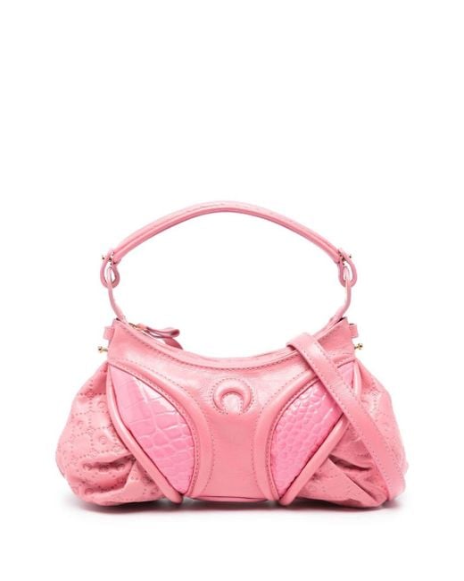 MARINE SERRE Pink Mini Futura Tote Bag