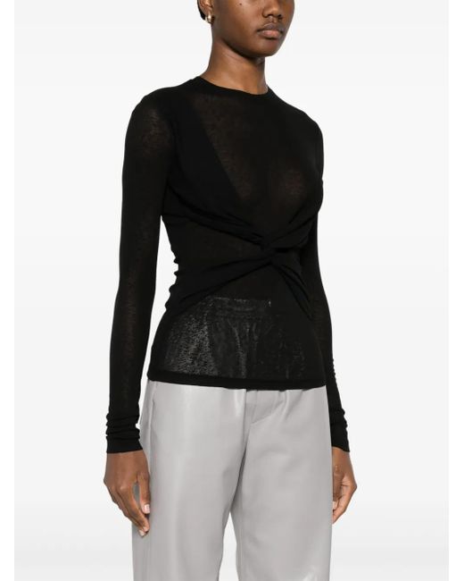 Nanushka Black Twisted Top
