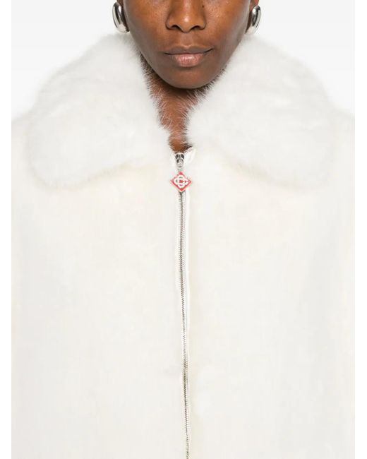 French Black Zip Up Pockets Thick Teddy Faux Fur Jacket Batwing Sleeve