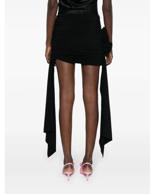 Magda Butrym Black Draped Asymmetric Mini Skirt