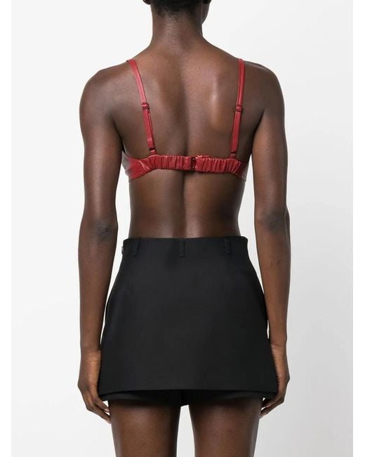 The Mannei Red Sierra Leather Cropped Tank Top