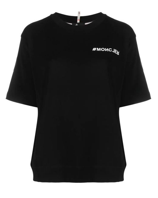 Moncler Black Mountain Logo-Print Cotton T-Shirt