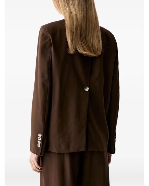 ViCOLO Brown Button-Back Notched-Lapels Jacket