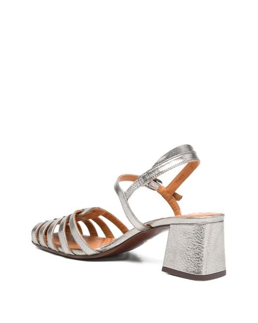 Chie Mihara White Woven Strap Sandals