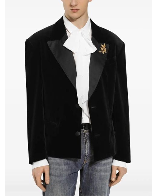 Dolce & Gabbana Black Single-Breasted Blazer for men