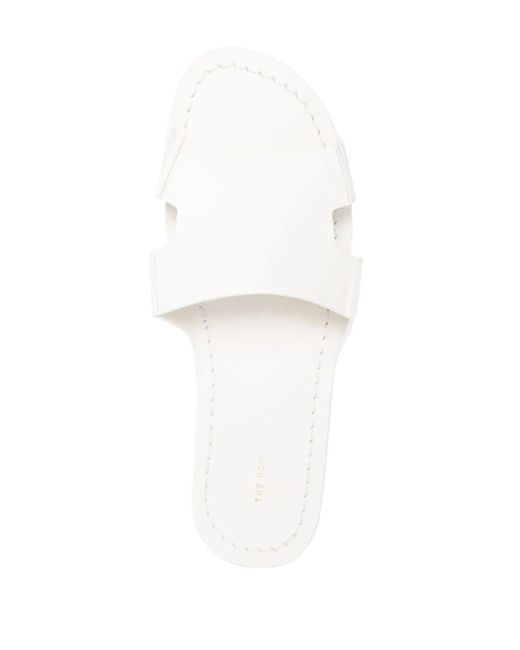 The Row White Cut-Out Faux-Leather Sandals