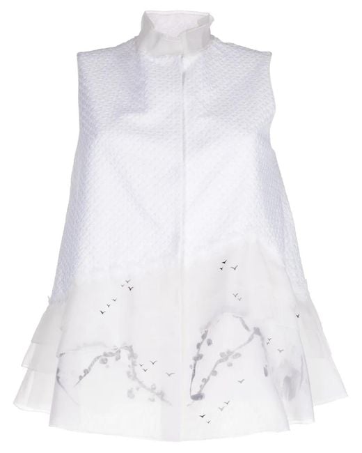 Shiatzy Chen White Renascent Collection Button-Up Vest