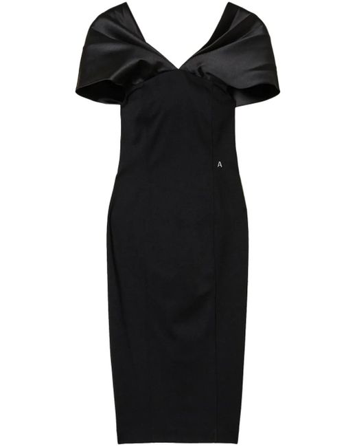 Robe Mi-Longue À Col V Twinset en coloris Black