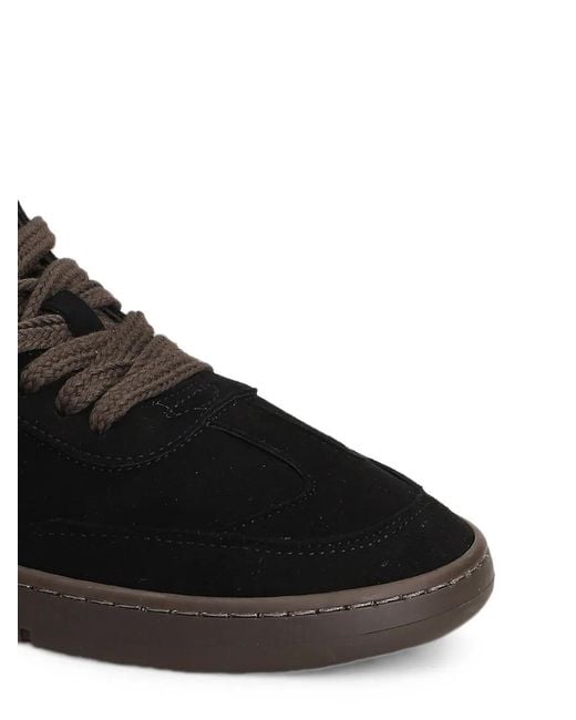 PIUMESTUDIO Black Low-Top Suede Sneakers for men
