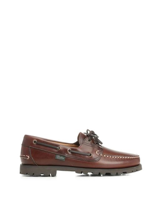 Paraboot Brown Laced Stitched Loafers for men