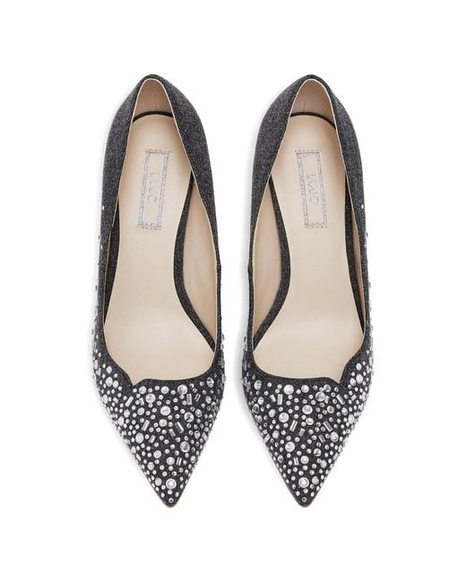 Liu Jo Metallic Denim Rhinestone-Embellished Pumps