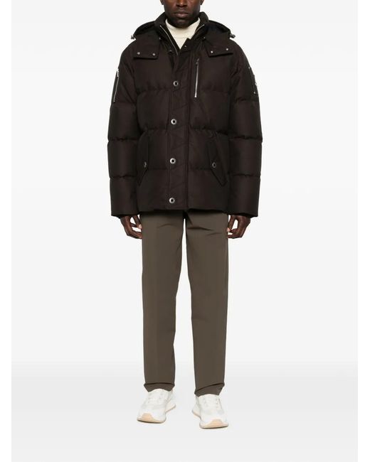 Moose Knuckles Black Zip-Pocket Hooded Jacket for men