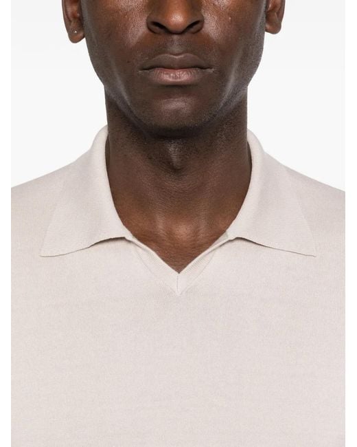Brunello Cucinelli White Shirt Collar Polo for men