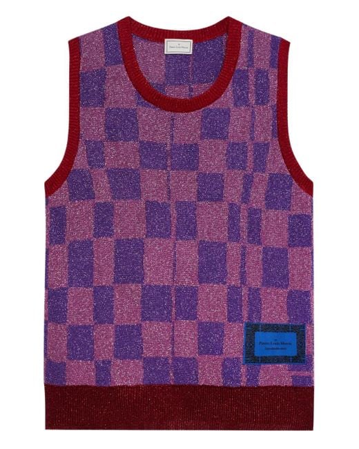 Gilet A Quadri di Pierre Louis Mascia in Purple